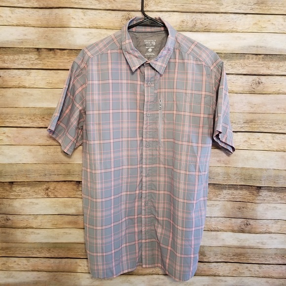 Mountain Hardwear Other - Mountain Hardwear Gray SS Plaid Button Up Sz Large